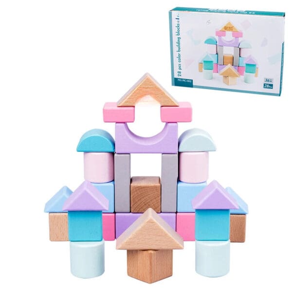 Wholesale Wooden Building Blocks Toy Beech Wood Colorful Educational Stacking Blocks for Kids Dropshipping - Image 8