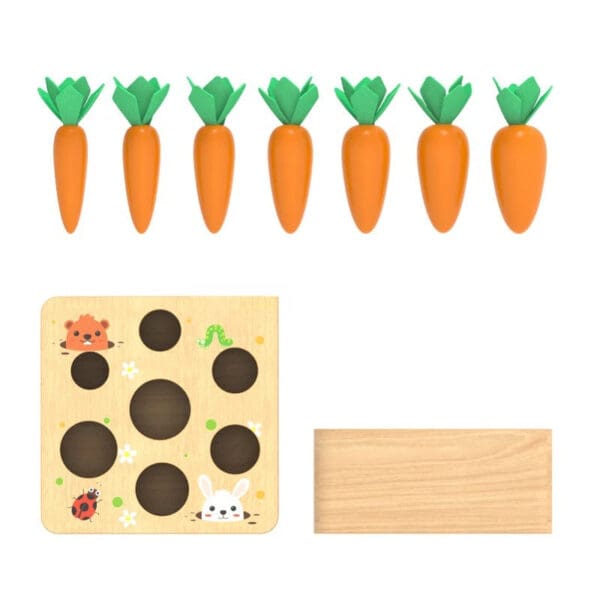 Wholesale Wooden Carrot Harvest Toy Educational Sorting Game for Kids Montessori 3D Sensory Toy for Toddlers Dropshipping - Image 3