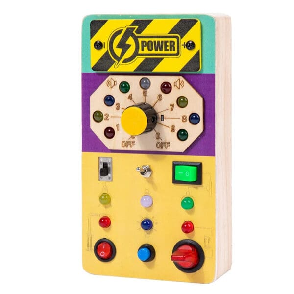 Wholesale Wooden Busy Board Montessori Sensory Toy for Kids Educational LED Light Switch and Colorful Button Learning Fun - Image 12