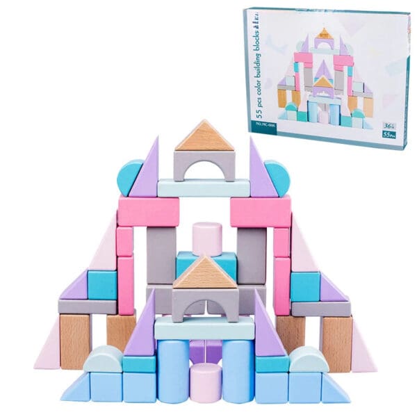 Wholesale Wooden Building Blocks Toy Beech Wood Colorful Educational Stacking Blocks for Kids Dropshipping - Image 5