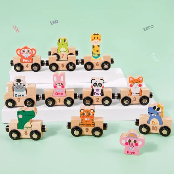 Wholesale Wooden Train Toy Magnetic Animal Train Set Montessori Educational Learning Toy for Toddlers Boys Girls Dropshipping - Image 3