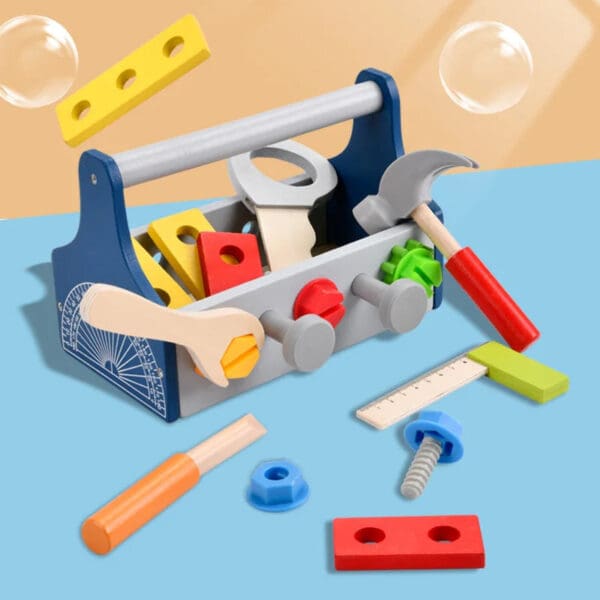 Wholesale Wooden Tool Box Educational DIY Pretend Play Tools Set for Kids Montessori Learning Dropshipping