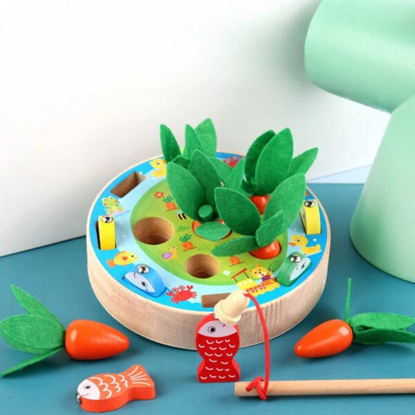 Wholesale Wooden Fishing Carrot Harvest Toy Educational Early Learning Toy for Kids Fine Motor Skills Development Dropshipping - Image 11