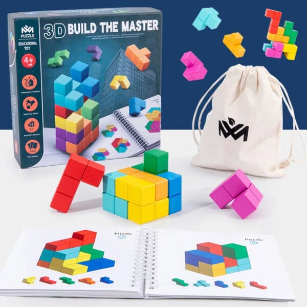 Wholesale Wooden Thinking Cube Building Blocks Educational Toy for Kids Space Logic Training and 3D Puzzle Dropshipping