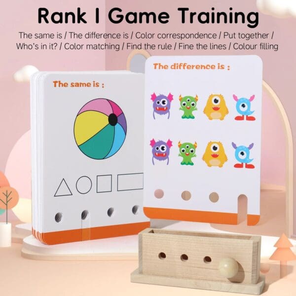 Manufacture Wooden Kids Logic Thinking Training Geometric Shape Color Cognition Learning Cards Early Education Toy - Image 5