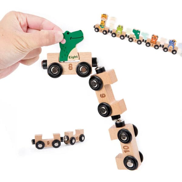 Wholesale Wooden Train Toy Magnetic Animal Train Set Montessori Educational Learning Toy for Toddlers Boys Girls Dropshipping - Image 4