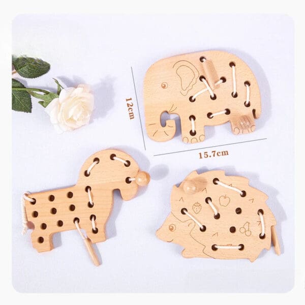 Wholesale Wooden Threading String Board Educational Lacing Toy for Kids Montessori Activity Dropshipping - Image 7