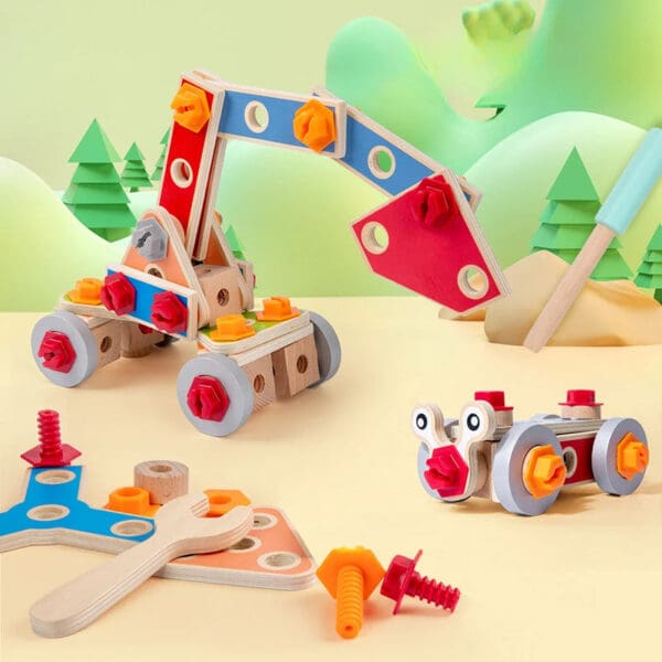 Wholesale Wooden Nuts and Bolts Toy DIY Multi-Functional Nut and Screw Assembly Educational Toy for Kids Montessori Dropshipping