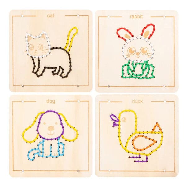 Manufacture Animal-Themed Wooden Threading String Board for Learning - Image 7