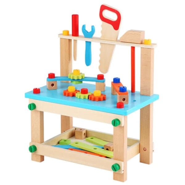 Wholesale Wooden Tool Bench Creative Assembled Building Blocks Simulation Tool Table for Kids Educational Toys Screw and Nut set - Image 3