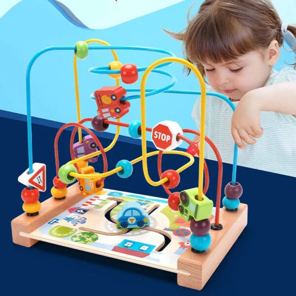 Wholesale Wooden Bead Maze Educational Toy for Toddlers Traffic Ocean-Themed Bead Roller Coaster Dropshipping - Image 2