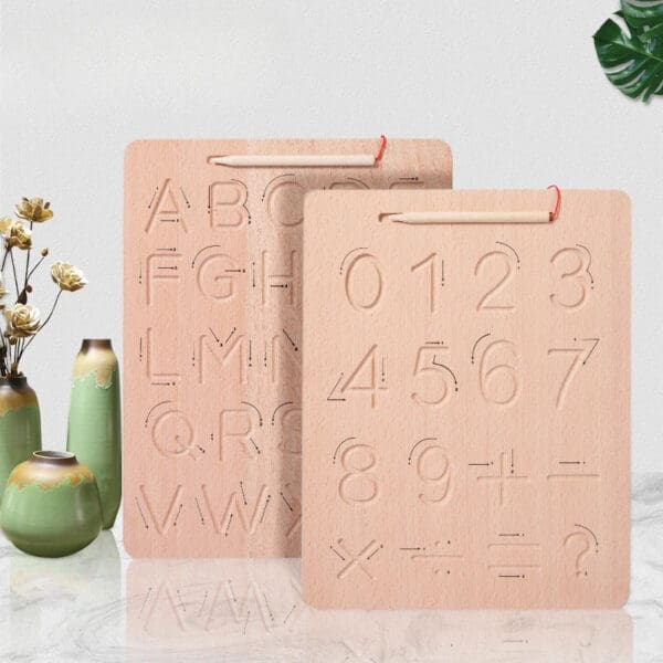 Wholesale Wooden Tracing Board Montessori Educational Handwriting Tracking Board for Kids Letters and Numbers Dropshipping