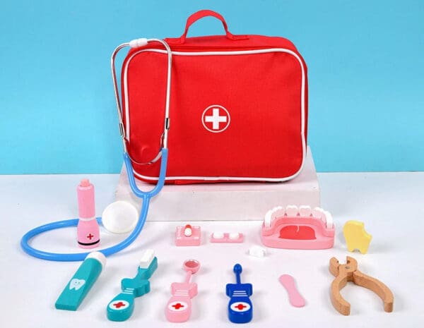 Wholesale Wooden Pretend Play Toys Doctor Nurse Medical Kit Simulation Toy Set for Kids Dropshipping - Image 5