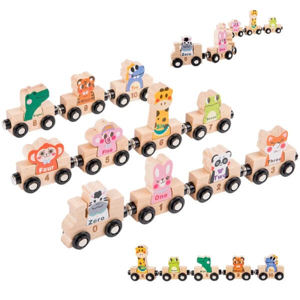 Wholesale Wooden Train Toy Magnetic Animal Train Set Montessori Educational Learning Toy for Toddlers Boys Girls Dropshipping - Image 5