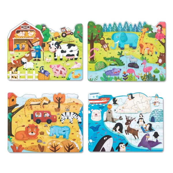 Wholesale Wooden Jigsaw Puzzle 4-in-1 Educational Toy for Kids Fun Early Education Scene Puzzle Dropshipping - Image 4