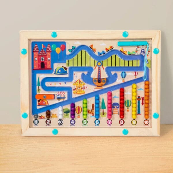 Wholesale Wood Magnetic Beaded Color Classification Counting Maze Board for Hand-Eye Coordination and Fine Motor Skills - Image 6