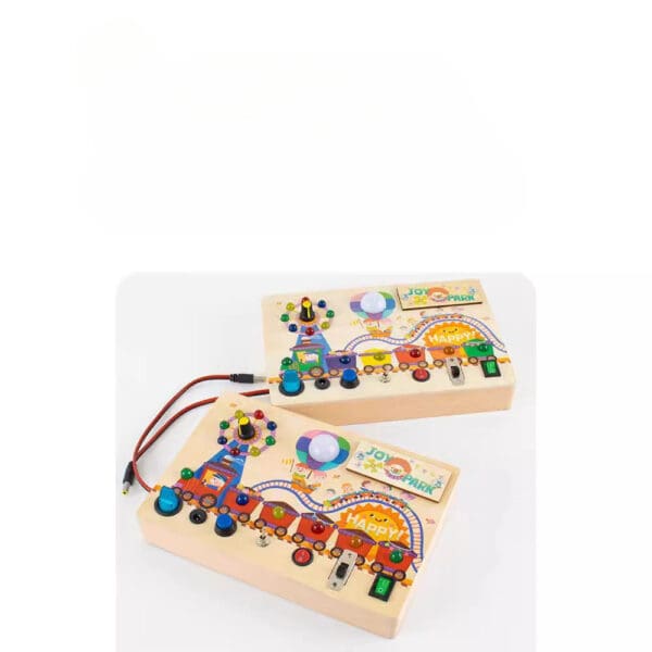 Wholesale Montessori LED Wooden Busy Board Educational Toy for Kids Light-Up Play and Hand-Eye Coordination Early Learning Fun - Image 4