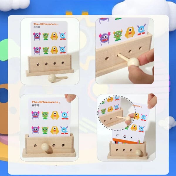 Manufacture Wooden Kids Logic Thinking Training Geometric Shape Color Cognition Learning Cards Early Education Toy - Image 3