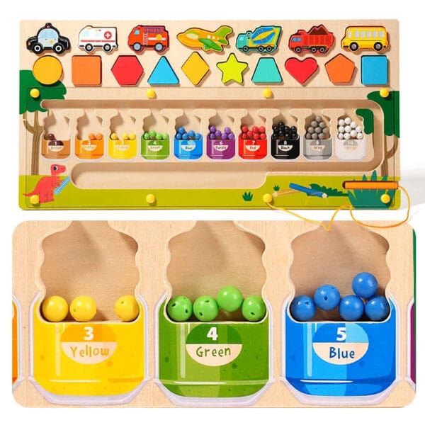 Wholesale Wooden Magnetic Color and Number Maze 3-in-1 Shape Sorting Educational Toy for Kids Dropshipping - Image 6