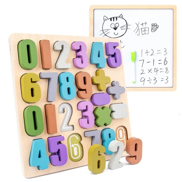 Wholesale Wooden Jigsaw Puzzle Magnetic Puzzle for Kids Creative Number and Shape Matching Game Early Educational Learning Toy - Image 4