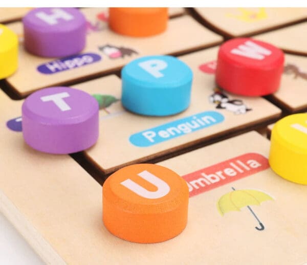 Wholesale Wooden Board Game Maze Alphabet and Number Matching Puzzle Educational Toy for Kids Dropshipping - Image 4