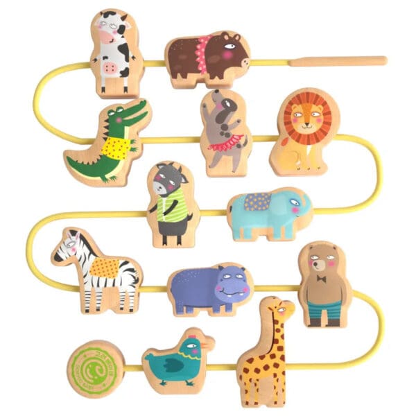 Wholesale Wooden Threading Toys Educational Sensory Toy for Kids Colorful Beads Stringing Block Game with Traffic and Animal - Image 5