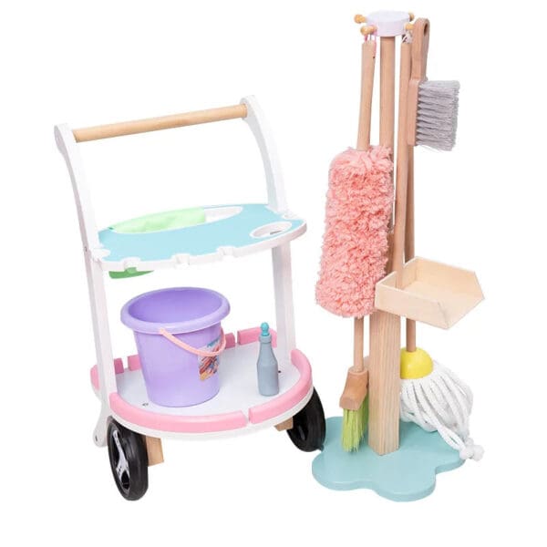 Wholesale Wooden Pretend Play Toys Cleaning Set for Kids Broom and Dustpan Montessori Educational Housekeeping Toy for Kids - Image 8