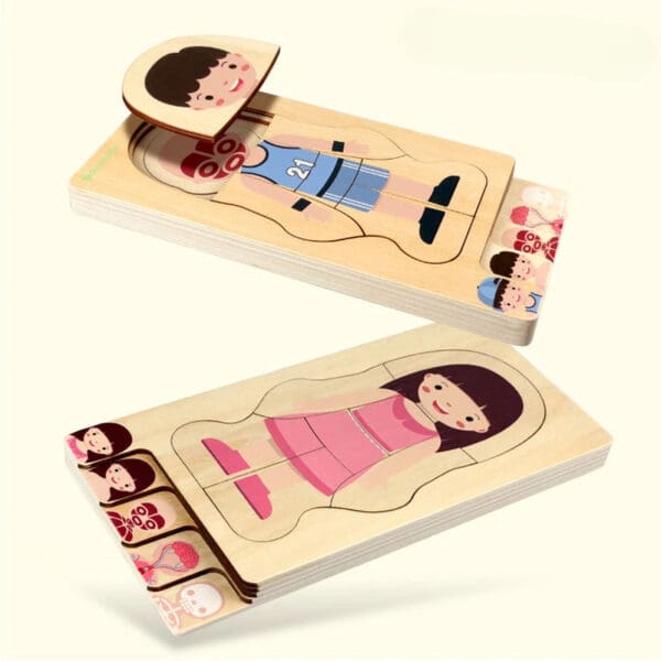 Wholesale Wooden Human Body Puzzle Montessori Educational Toy for Kids Body Structure Learning Dropshipping