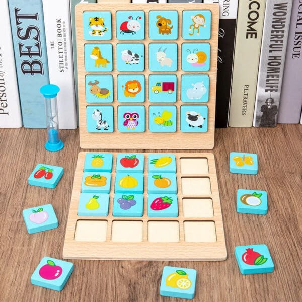 Wholesale Wooden Memory Chess Educational Toy for Kids Instant Photo Puzzle Board Game Montessori Early Learning Gift for Kids - Image 2