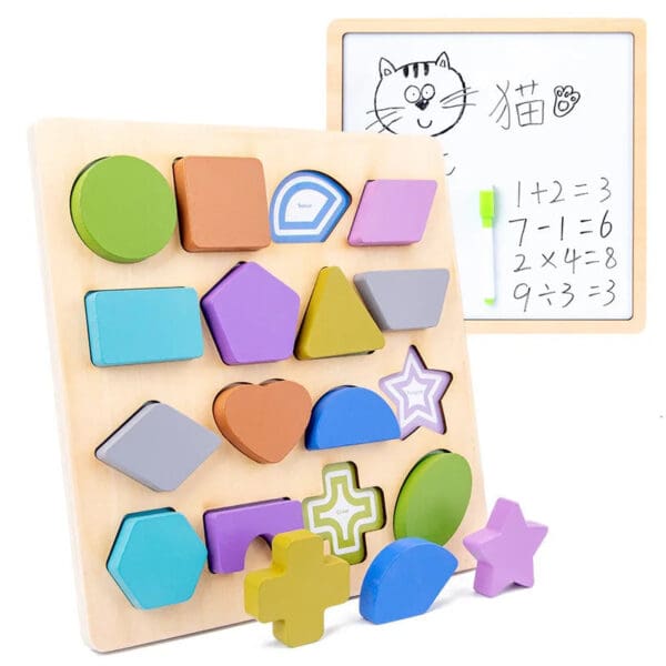 Wholesale Wooden Jigsaw Puzzle Magnetic Puzzle for Kids Creative Number and Shape Matching Game Early Educational Learning Toy - Image 6