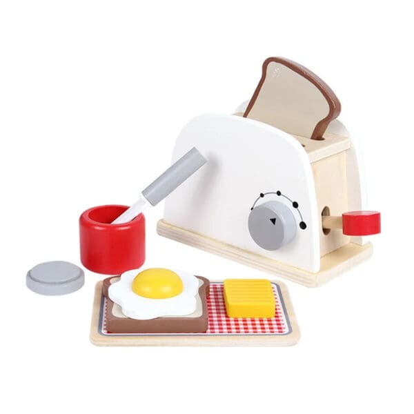 Wholesale Wooden Pretend Play Toys Mini Bread Maker and Kitchen Set Educational Role Play Toy for Kids Dropshipping