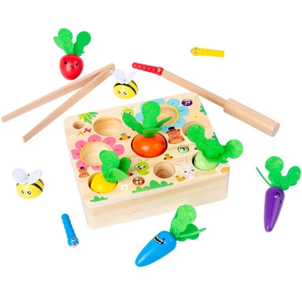 Wholesale Wooden Fishing Carrot Harvest Toy Educational Early Learning Toy for Kids Fine Motor Skills Development Dropshipping - Image 10