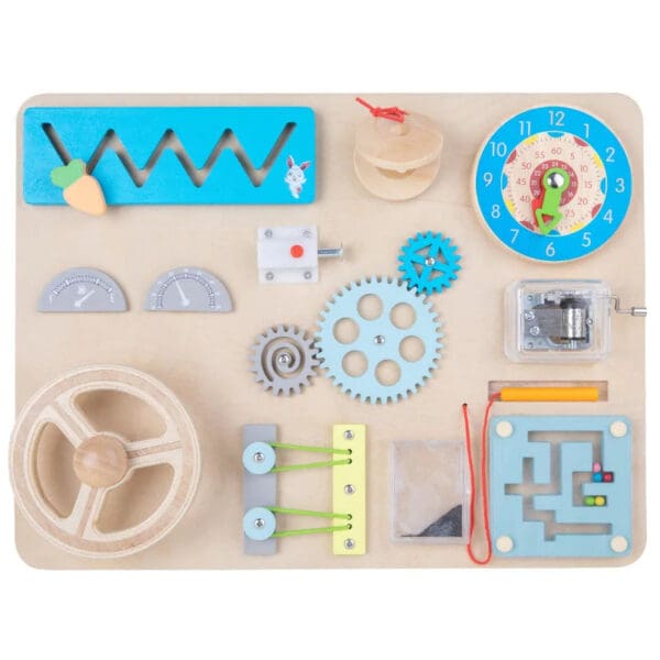 Wholesale Wooden Busy Board Montessori Sensory Activity Toy for Kids Car Steering Wheel and Locking Features Dropshipping - Image 8