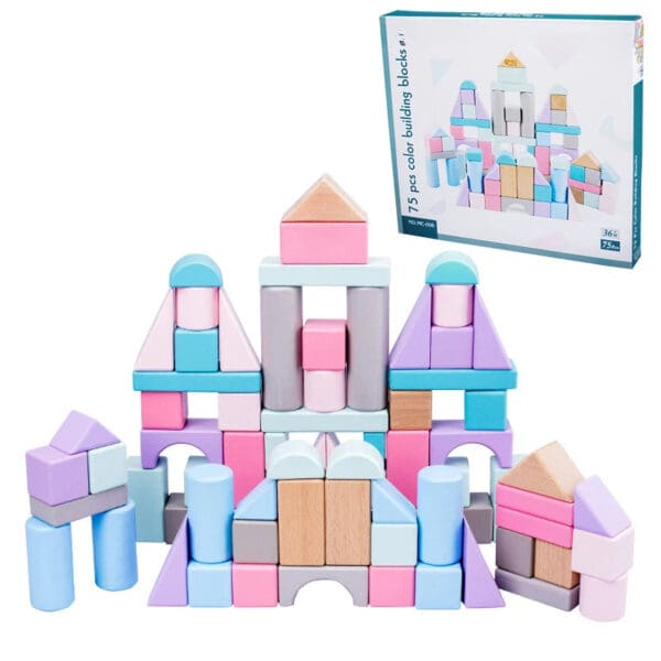 Wholesale Wooden Building Blocks Toy Beech Wood Colorful Educational Stacking Blocks for Kids Dropshipping - Image 11