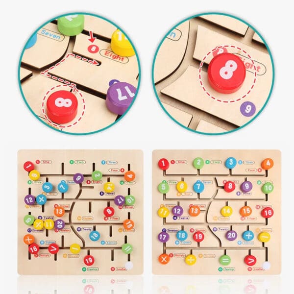 Wholesale Wooden Board Game Maze Alphabet and Number Matching Puzzle Educational Toy for Kids Dropshipping - Image 2