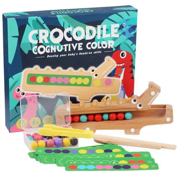 Wholesale Wooden Crocodile Clip Bead Color Matching Game Educational Toys for Kids Early Learning Color Recognition and Sorting - Image 6