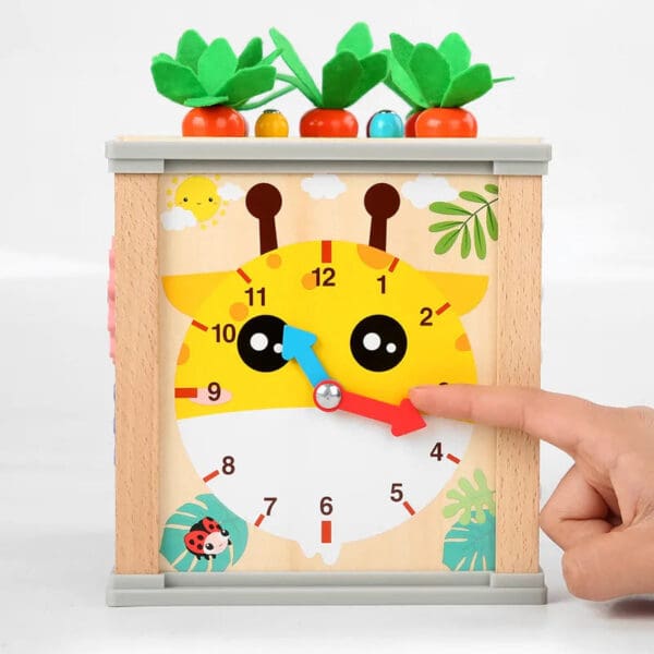 Wholesale Wooden Activity Cubes 6 in 1 Multifunctional Educational Toys Shape Matching Music and Pull Carrot for Kids - Image 4