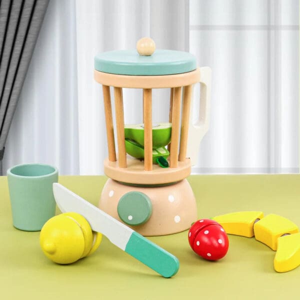 Wholesale Wooden Pretend Kitchen Toys for Kids MDF Solid Wood Simulation Juicer and Kitchen Utensils for Interactive Play - Image 2