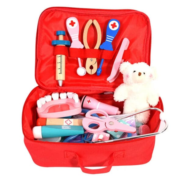 Wholesale Wooden Pretend Play Toys Doctor Nurse Medical Kit Simulation Toy Set for Kids Dropshipping