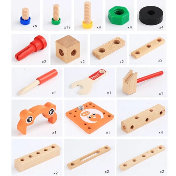 Wholesale Wooden Building Blocks Toy Multifunctional Luban Assembly Chair for Kids DIY Puzzle Removal Tool Educational Fun - Image 4