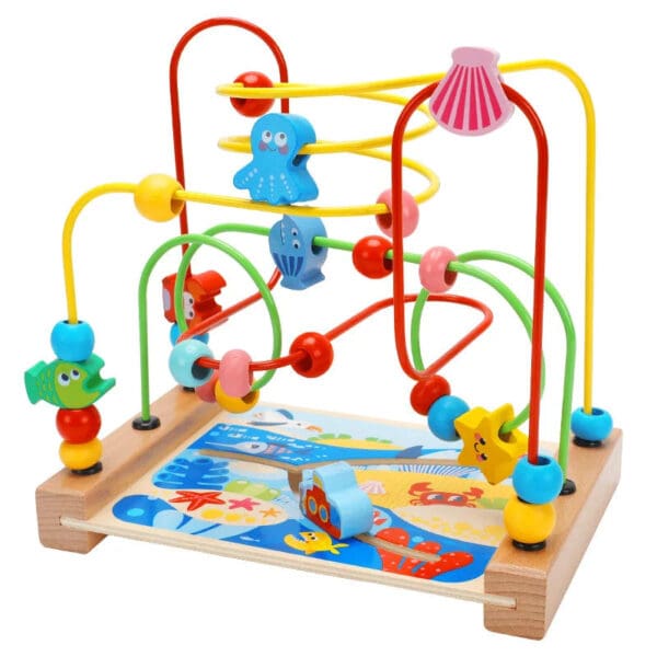 Wholesale Wooden Bead Maze Educational Toy for Toddlers Traffic Ocean-Themed Bead Roller Coaster Dropshipping - Image 5