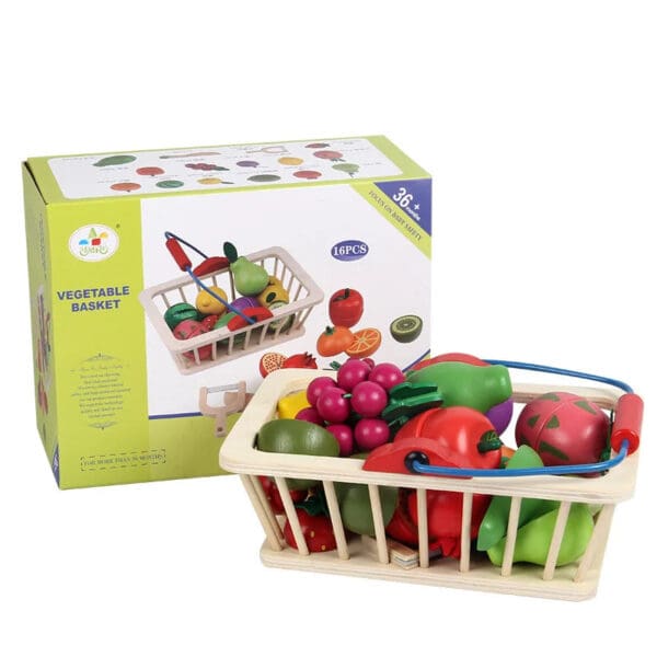 Wholesale Wooden Pretend Play Toys Magnetic Fruit and Vegetable Cutting Set for Kids Kitchen Play Food Educational Toys - Image 6