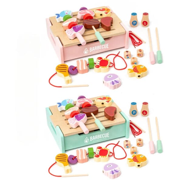 Wholesale Wooden Pretend Play Toys Multifunctional BBQ Grill Set for Kids Interactive Cooking Game Simulation Kitchen Toys - Image 5