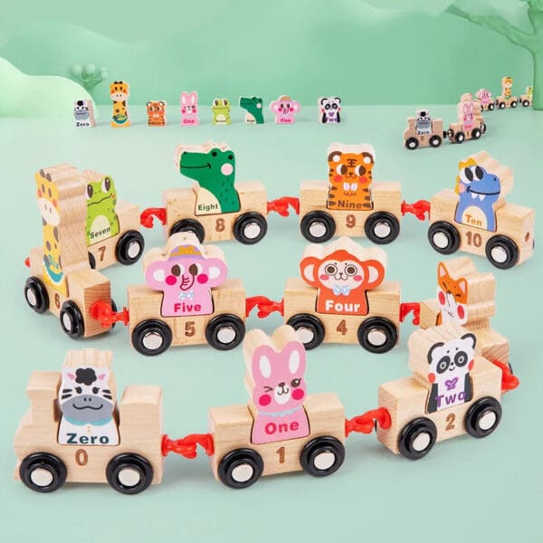 Wholesale Wooden Train Toy Magnetic Animal Train Set Montessori Educational Learning Toy for Toddlers Boys Girls Dropshipping - Image 2