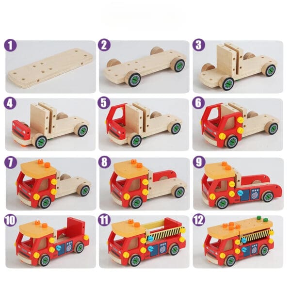 Wholesale Wooden Nuts and Bolts Toy DIY Assemble Car Educational Training Toy for Kids Action Ability Dropshipping - Image 3