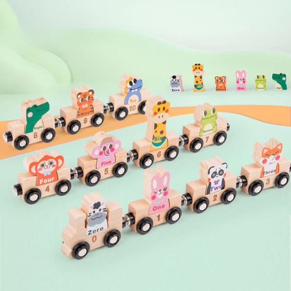 Wholesale Wooden Train Toy Magnetic Animal Train Set Montessori Educational Learning Toy for Toddlers Boys Girls Dropshipping - Image 6