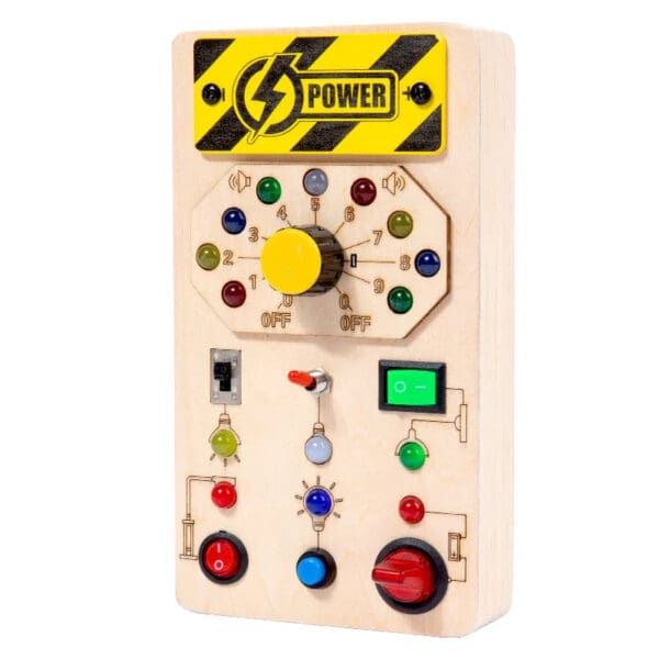 Wholesale Wooden Busy Board Montessori Sensory Toy for Kids Educational LED Light Switch and Colorful Button Learning Fun - Image 9