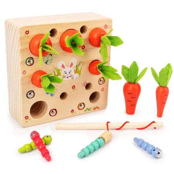 Wholesale Wooden Fishing Carrot Harvest Toy Educational Early Learning Toy for Kids Fine Motor Skills Development Dropshipping - Image 5