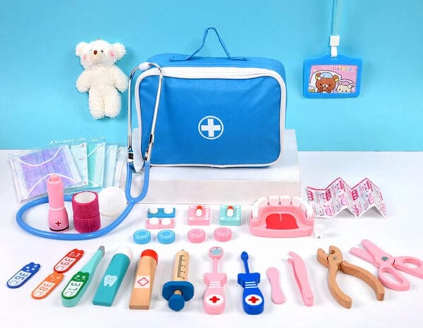 Wholesale Wooden Pretend Play Toys Doctor Nurse Medical Kit Simulation Toy Set for Kids Dropshipping - Image 10