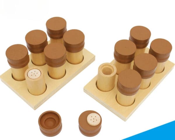 Wholesale Wooden Sensory Toy High Quality Beechwood Montessori Scent Smelling Bottles Educational Toy for Kids Early Learning